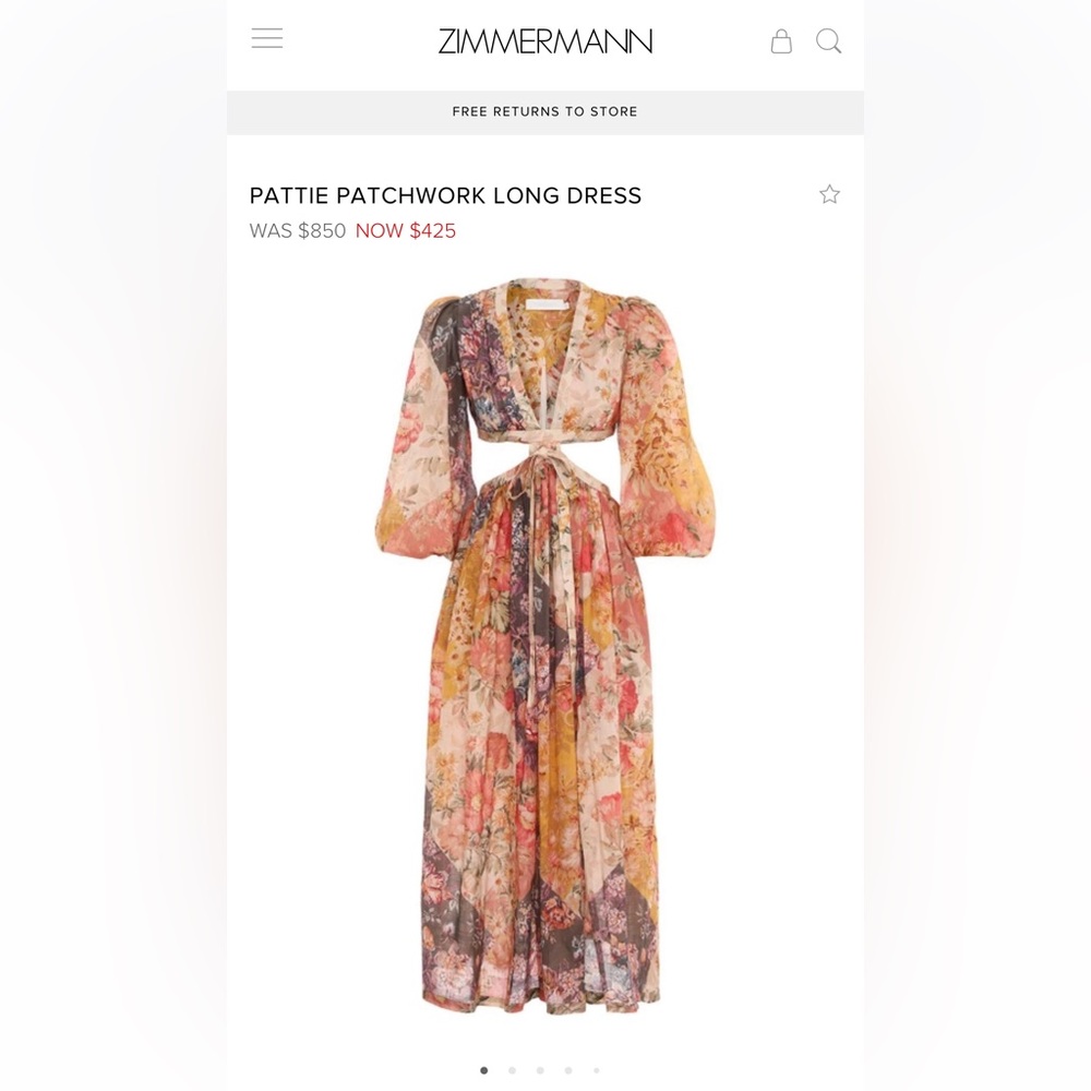 Zimmermann-The Pattie Patchwork Long Dress in Patch Floral